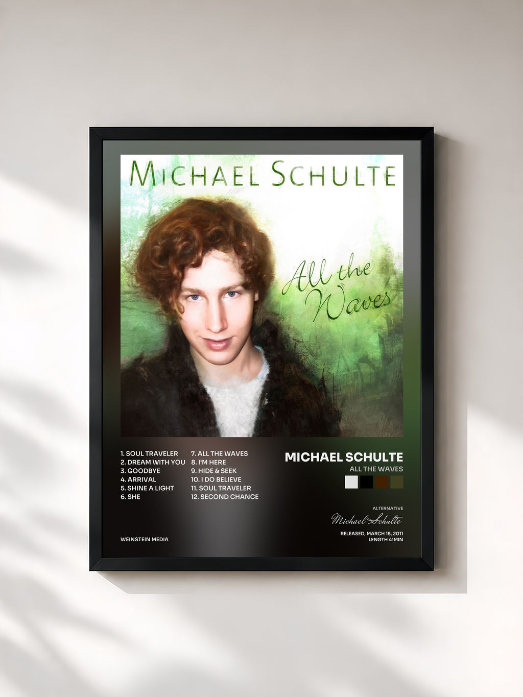 #noir Tableau de l'album All the Waves de Michael Schulte, cadre noir, imprimé et encadré en France