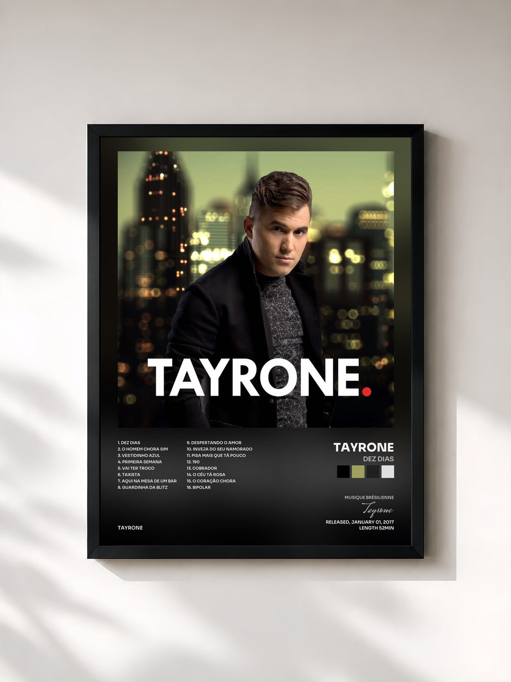 #noir Tableau de l'album Dez Dias de Tayrone, cadre noir, imprimé et encadré en France