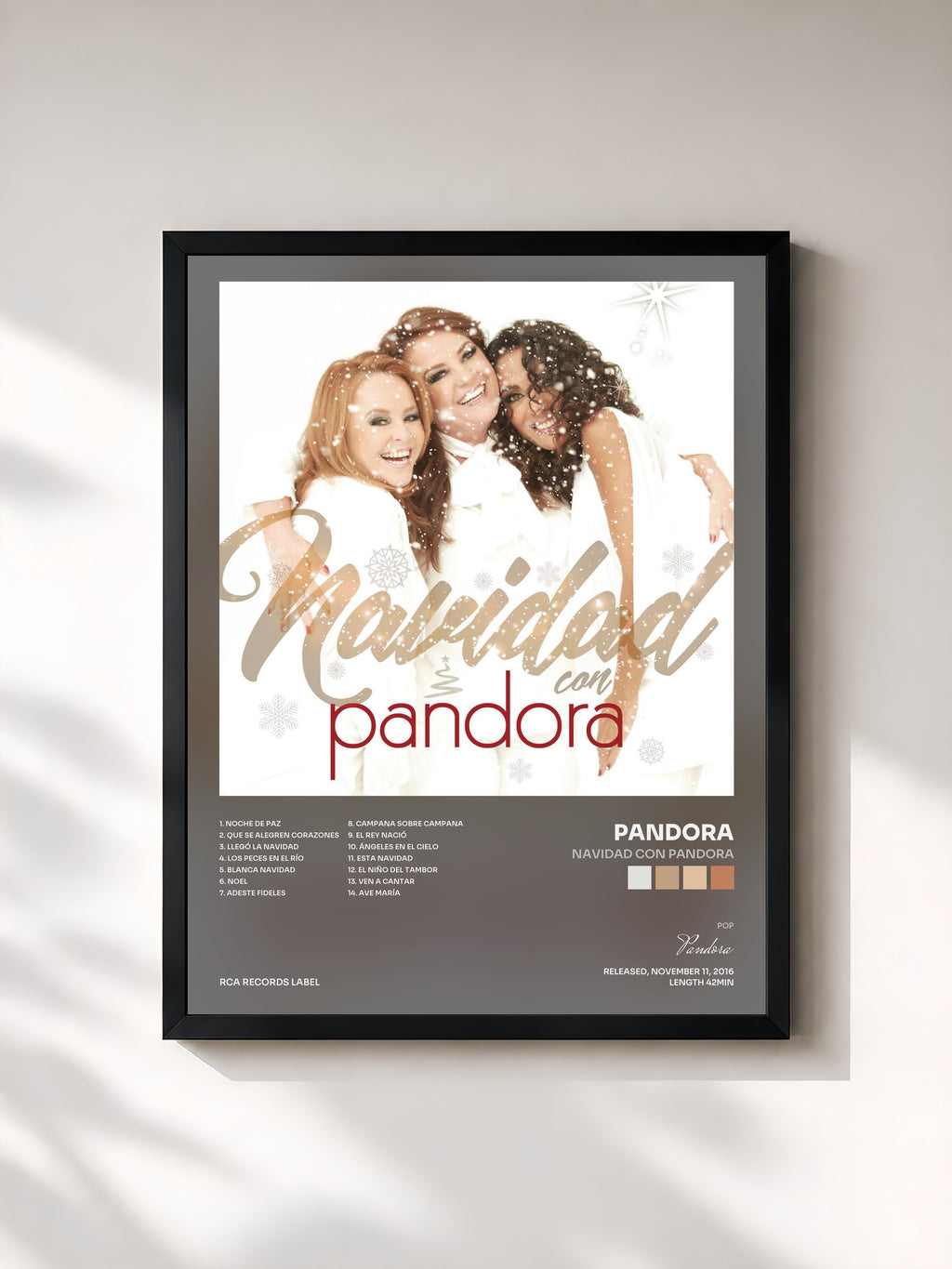 #noir Tableau de l'album Navidad con Pandora de Pandora, cadre noir, imprimé et encadré en France