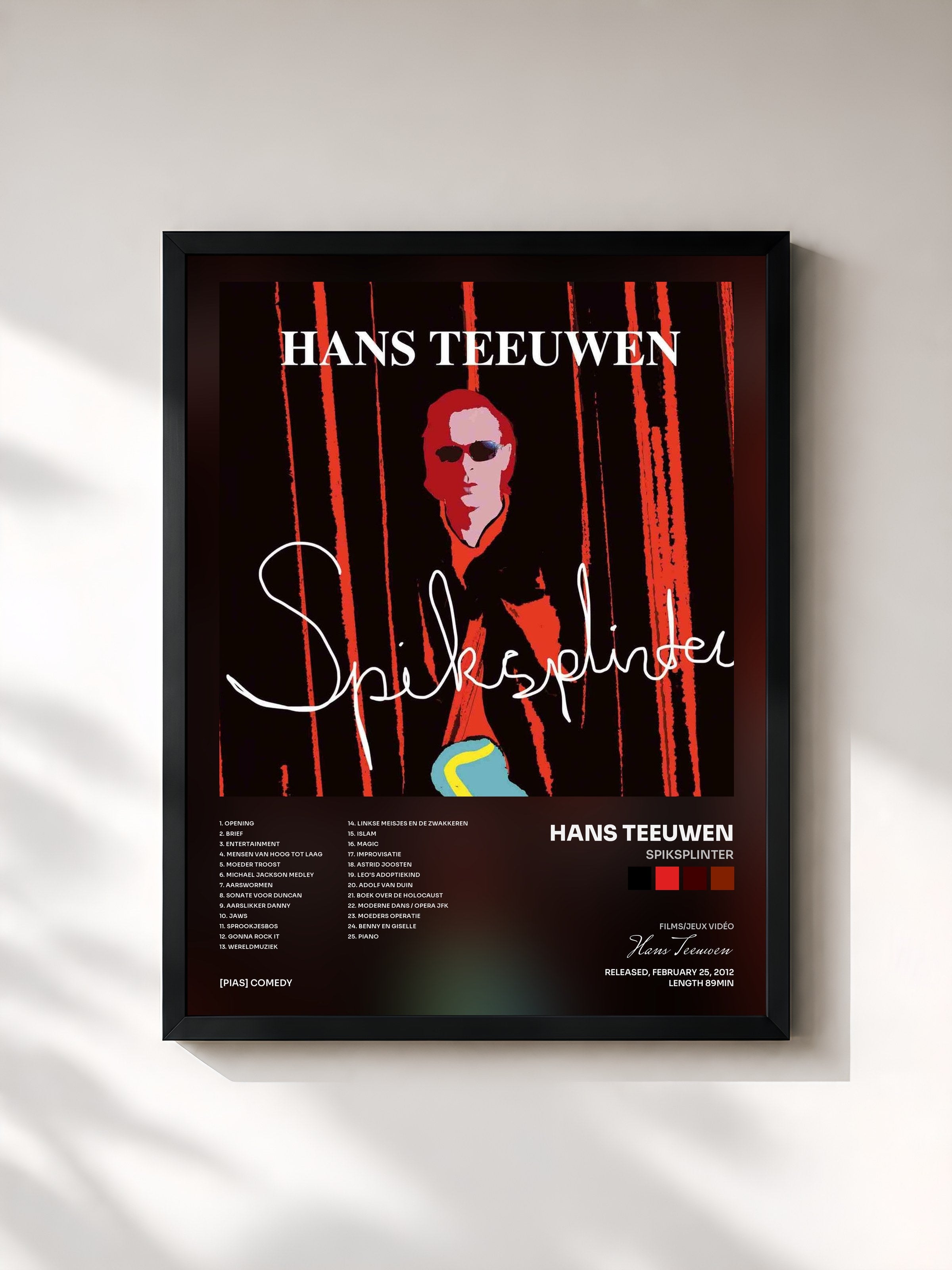#noir Tableau de l'album Spiksplinter de Hans Teeuwen, cadre noir, imprimé et encadré en France