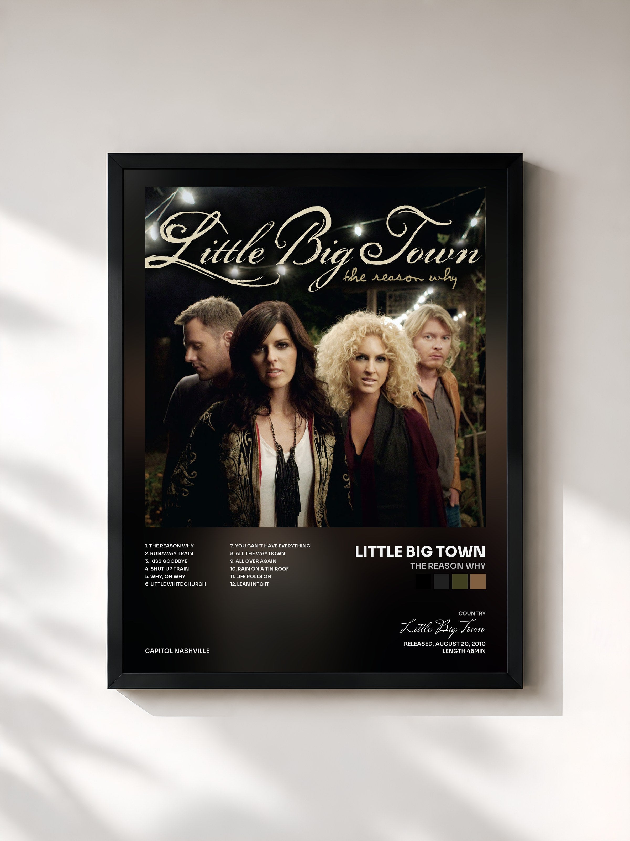 #noir Tableau de l'album The Reason Why de Little Big Town, cadre noir, imprimé et encadré en France