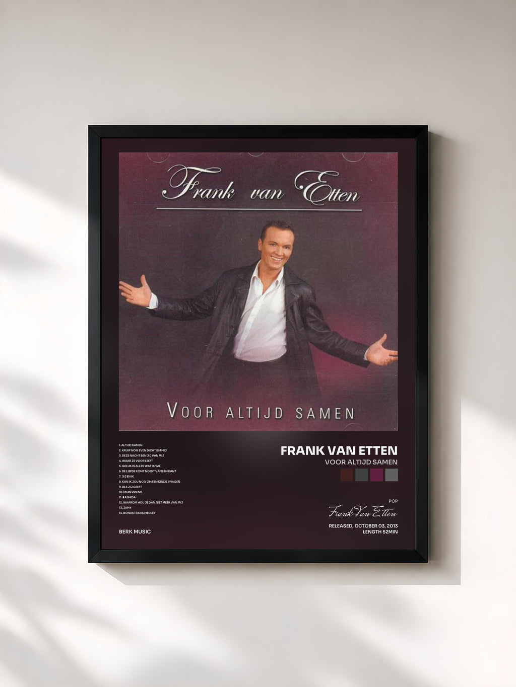 #noir Tableau de l'album Voor Altijd Samen de Frank Van Etten, cadre noir, imprimé et encadré en France