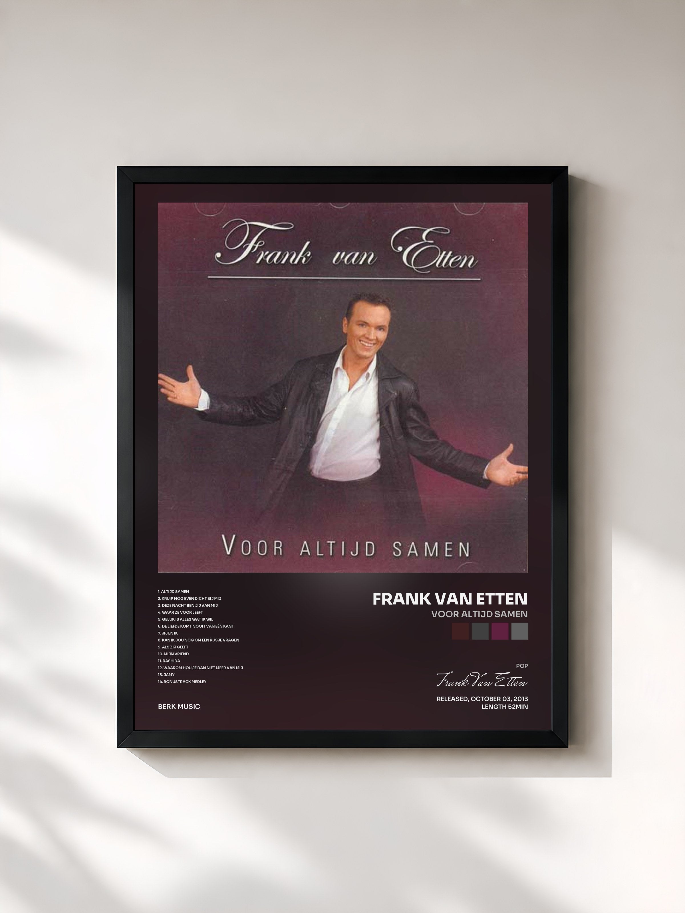 #noir Tableau de l'album Voor Altijd Samen de Frank Van Etten, cadre noir, imprimé et encadré en France