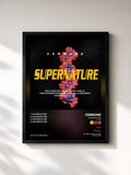 #noir Tableau de l'album Supernature (Remixes) de Cerrone, cadre noir, imprimé et encadré en France