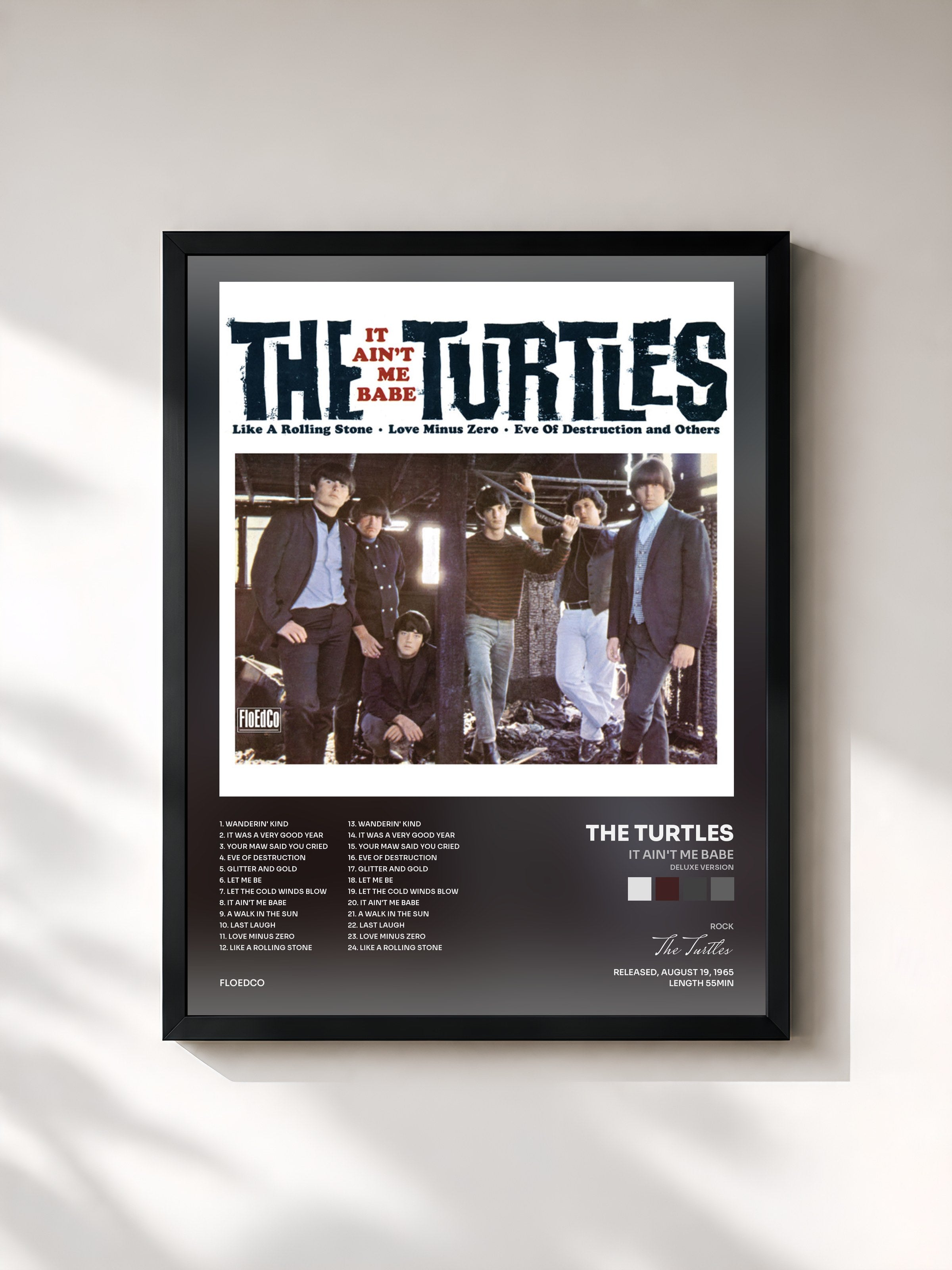 #noir Tableau de l'album It Ain't Me Babe (Deluxe Version) de The Turtles, cadre noir, imprimé et encadré en France