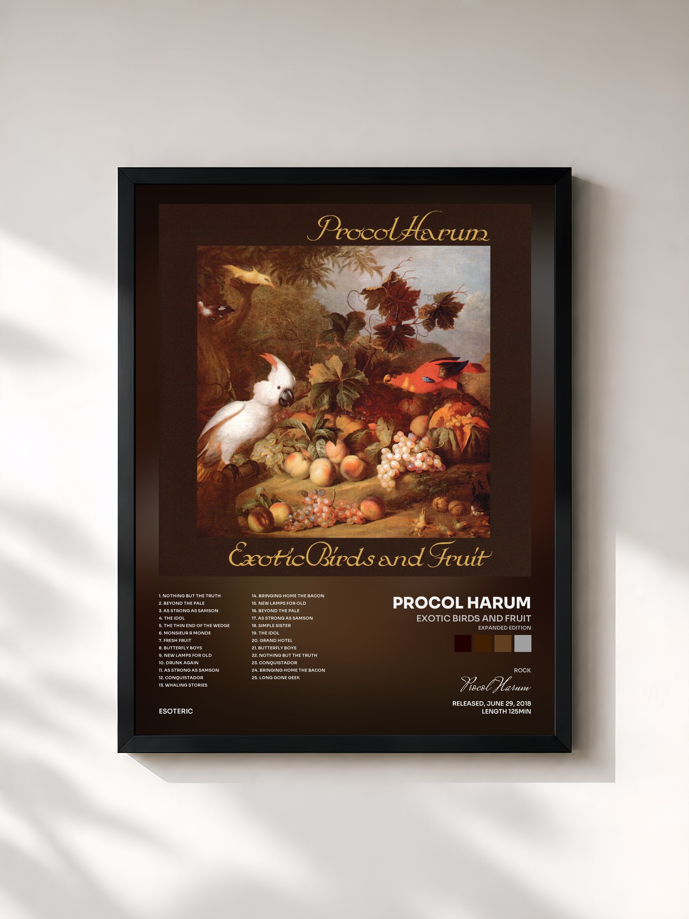 #noir Tableau de l'album Exotic Birds and Fruit (Expanded Edition) de Procol Harum, cadre noir, imprimé et encadré en France