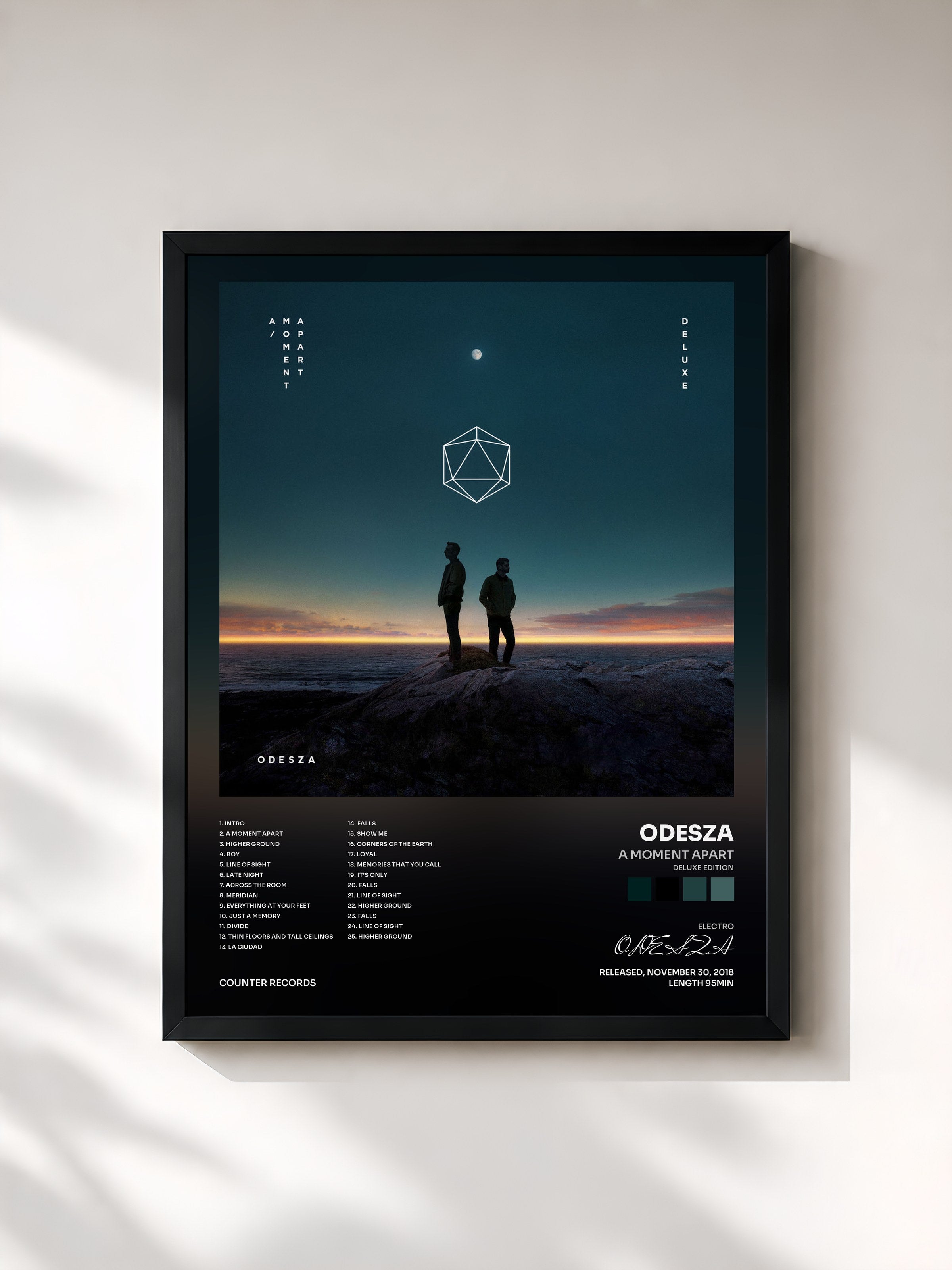 #noir Tableau de l'album A Moment Apart (Deluxe Edition) de ODESZA, cadre noir, imprimé et encadré en France