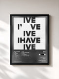 #noir Tableau de l'album I've IVE de IVE, cadre noir, imprimé et encadré en France