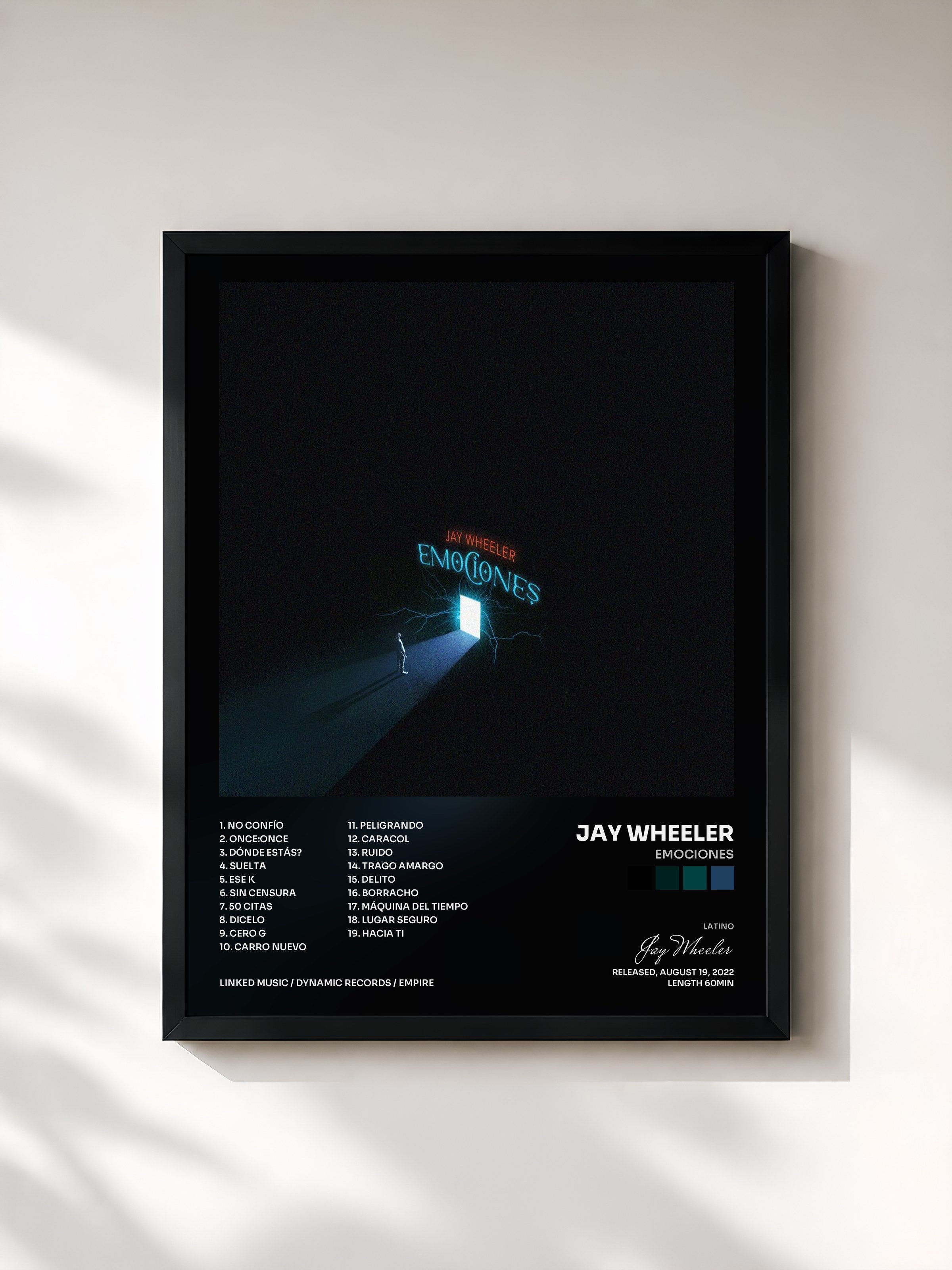 #noir Tableau de l'album Emociones de Jay Wheeler, cadre noir, imprimé et encadré en France