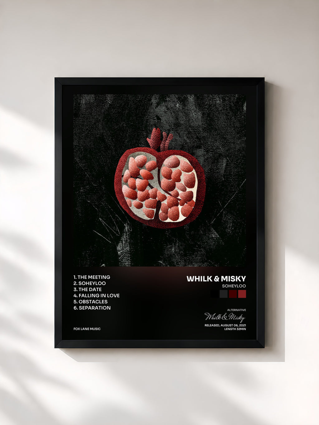 #noir Tableau de l'album Soheyloo de Whilk & Misky, cadre noir, imprimé et encadré en France