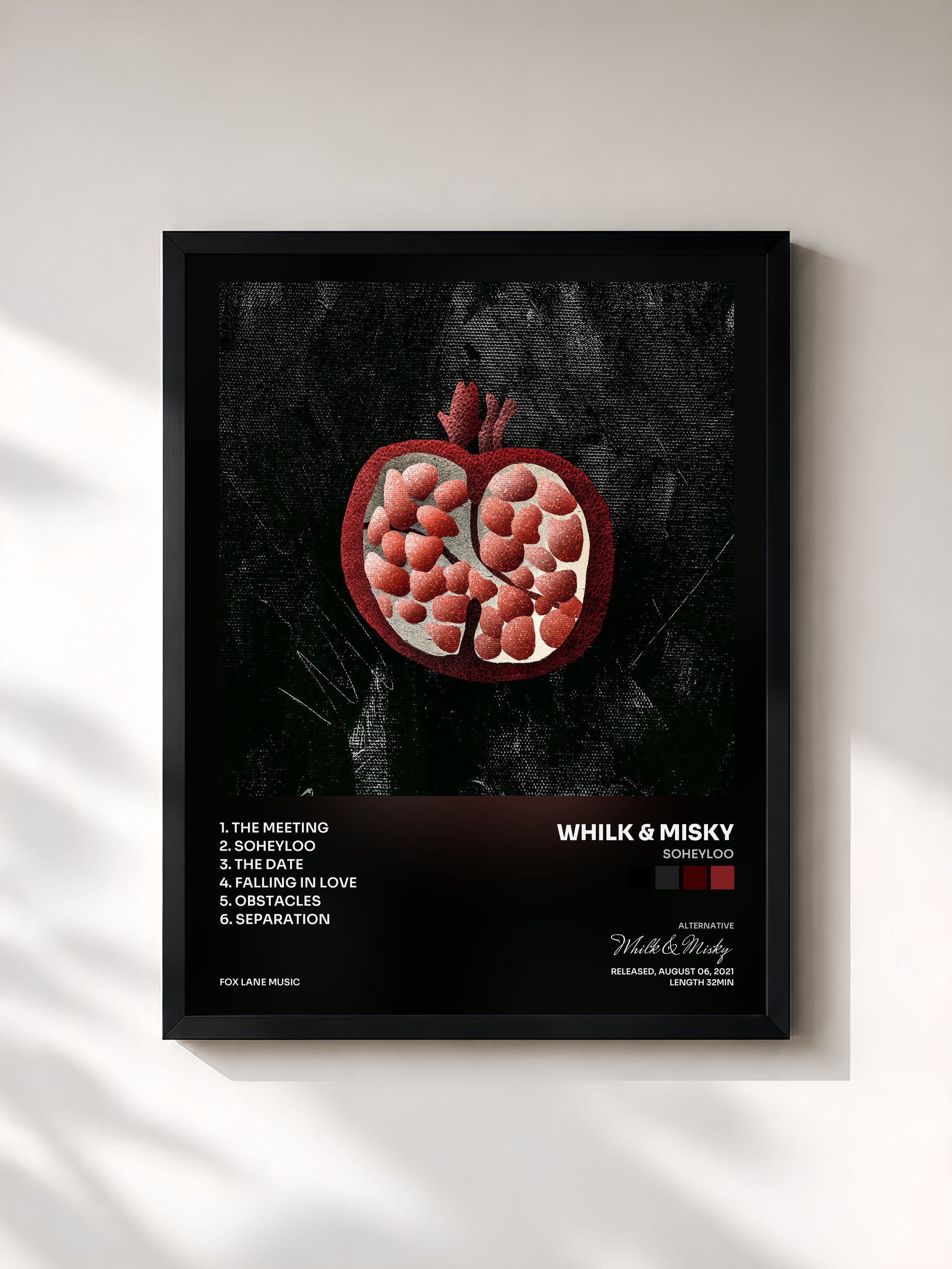 #noir Tableau de l'album Soheyloo de Whilk & Misky, cadre noir, imprimé et encadré en France
