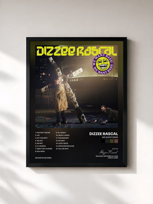 Dizzee Rascal · We Want Bass — Affiche encadrée