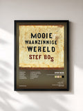 #noir Tableau de l'album Mooie Waanzinnige Wereld de Stef Bos, cadre noir, imprimé et encadré en France