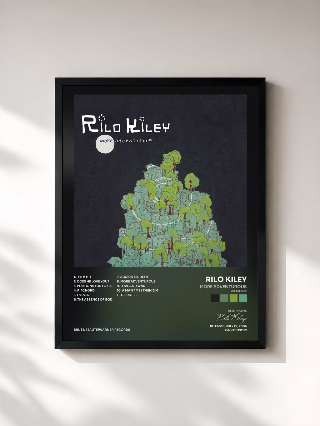 #noir Tableau de l'album More Adventurous (U.S. Release) de Rilo Kiley, cadre noir, imprimé et encadré en France