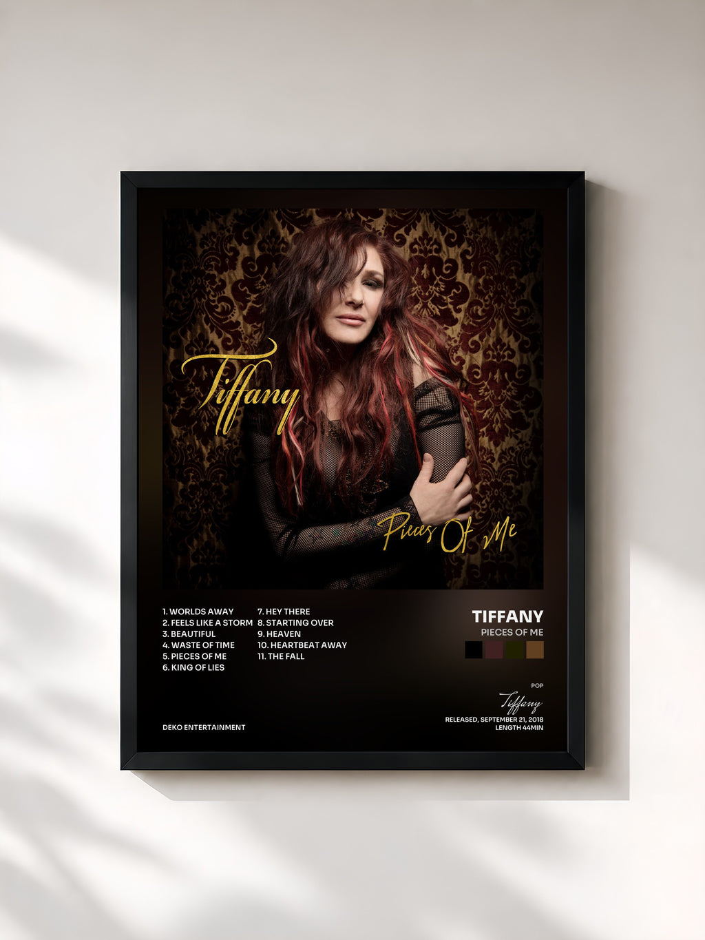 #noir Tableau de l'album Pieces of Me de Tiffany, cadre noir, imprimé et encadré en France