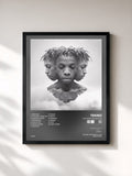 #noir Tableau de l'album The More The Better de Tekno, cadre noir, imprimé et encadré en France