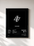 #noir Tableau de l'album reality in BLACK de MAMAMOO, cadre noir, imprimé et encadré en France