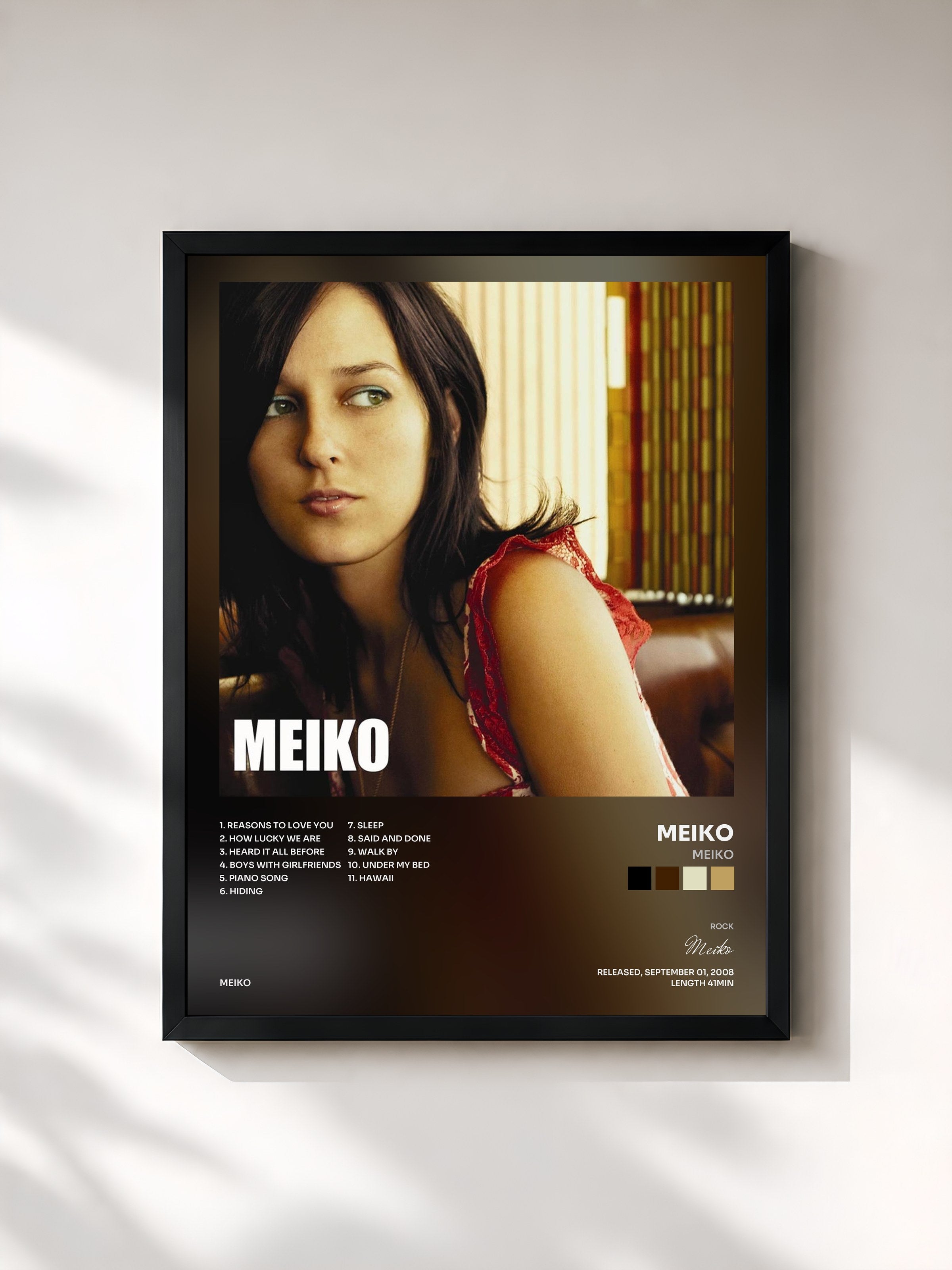 #noir Tableau de l'album Meiko de Meiko, cadre noir, imprimé et encadré en France