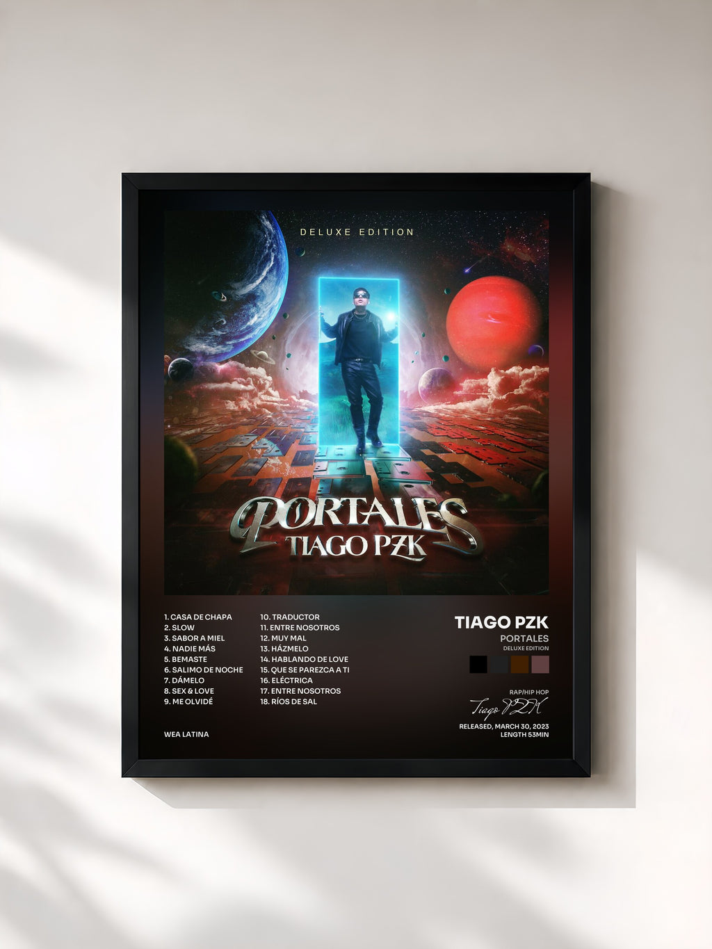 #noir Tableau de l'album Portales (Deluxe Edition) de Tiago PZK, cadre noir, imprimé et encadré en France
