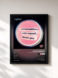 #noir Tableau de l'album conversations with myself about you de lovelytheband, cadre noir, imprimé et encadré en France