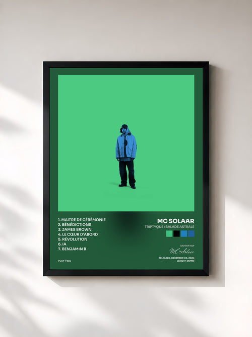 MC Solaar · Triptyque : Balade astrale — Affiche encadrée