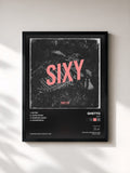 #noir Tableau de l'album Sixy de Ghetto, cadre noir, imprimé et encadré en France