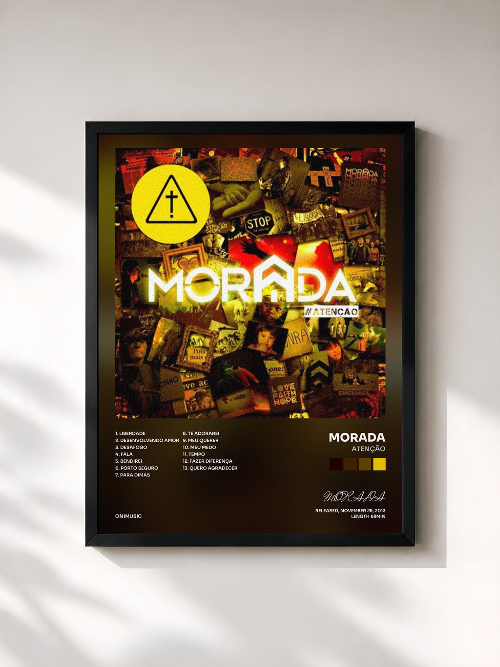 #noir Tableau de l'album Atenção de MORADA, cadre noir, imprimé et encadré en France