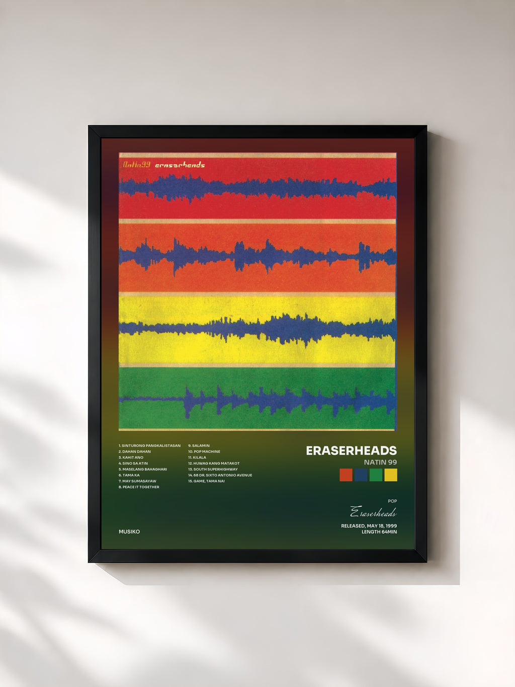 #noir Tableau de l'album Natin 99 de Eraserheads, cadre noir, imprimé et encadré en France