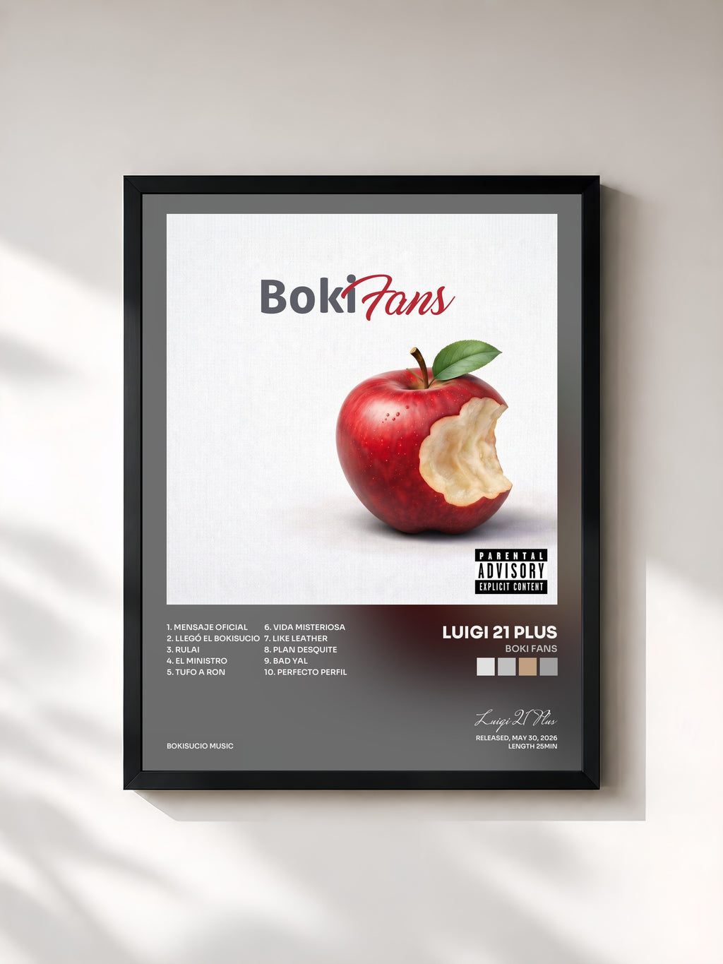 #noir Tableau de l'album Boki Fans de Luigi 21 Plus, cadre noir, imprimé et encadré en France