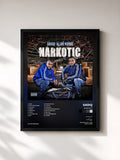 #noir Tableau de l'album Narkotic de Sadiq, cadre noir, imprimé et encadré en France