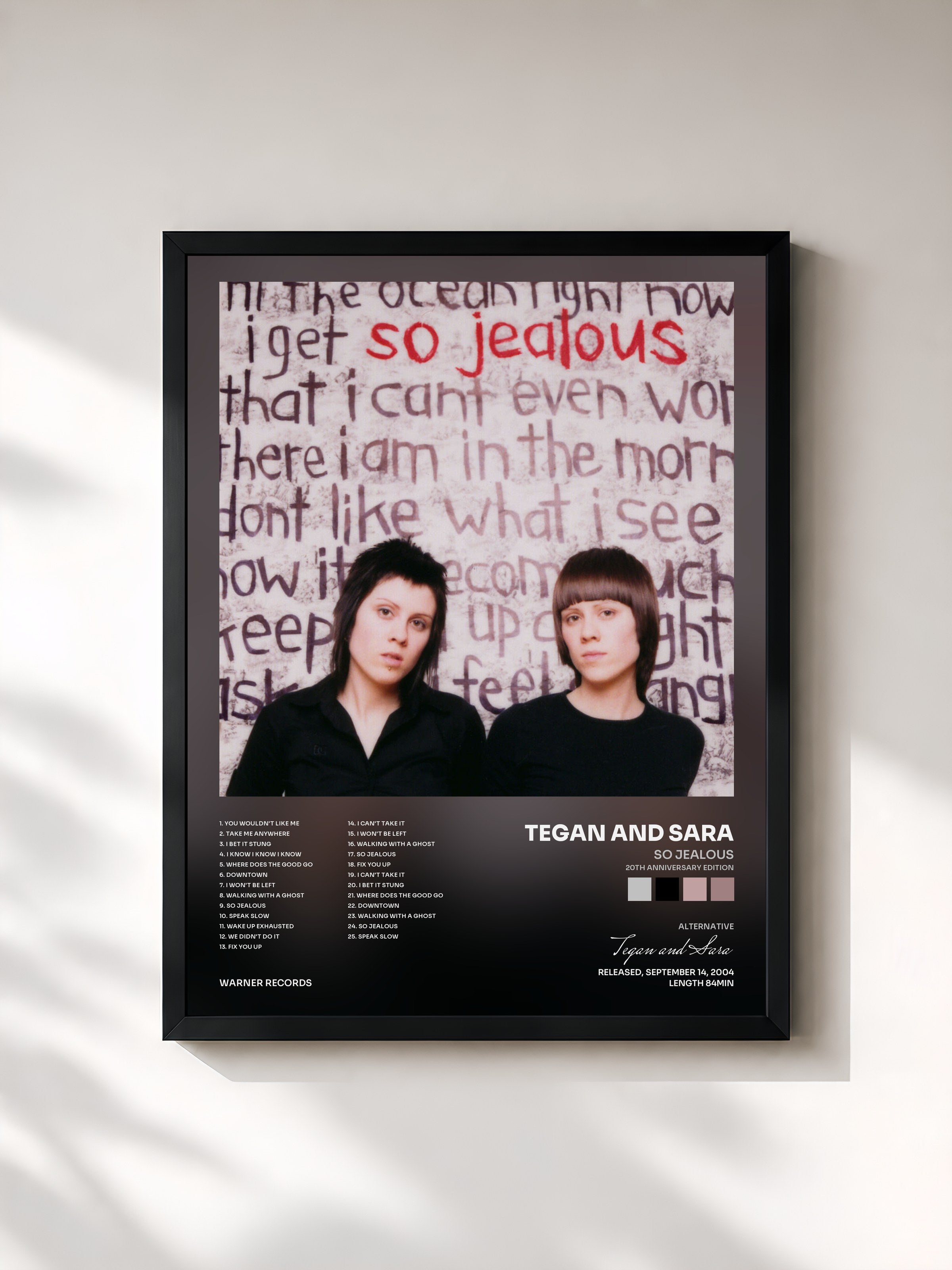 #noir Tableau de l'album So Jealous (20th Anniversary Edition) de Tegan and Sara, cadre noir, imprimé et encadré en France
