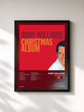#noir Tableau de l'album Christmas Album de Andy Williams, cadre noir, imprimé et encadré en France