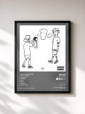 #noir Tableau de l'album Player Hater de Rels B, cadre noir, imprimé et encadré en France