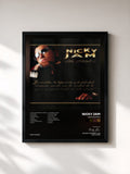 #noir Tableau de l'album Vida Escante de Nicky Jam, cadre noir, imprimé et encadré en France