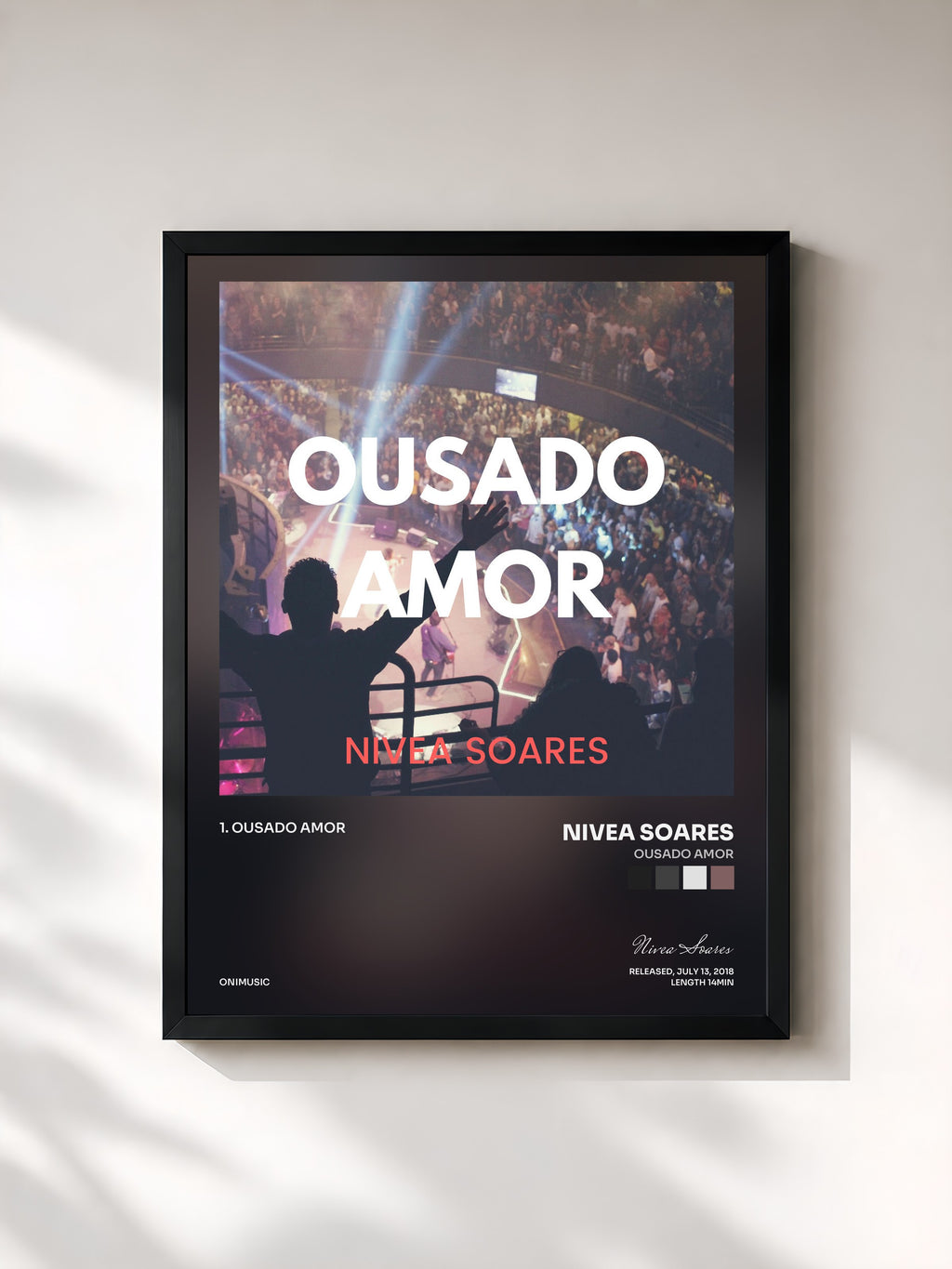 #noir Tableau de l'album Ousado Amor de Nivea Soares, cadre noir, imprimé et encadré en France