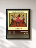 #noir Tableau de l'album Brasileiro de Sergio Mendes, cadre noir, imprimé et encadré en France