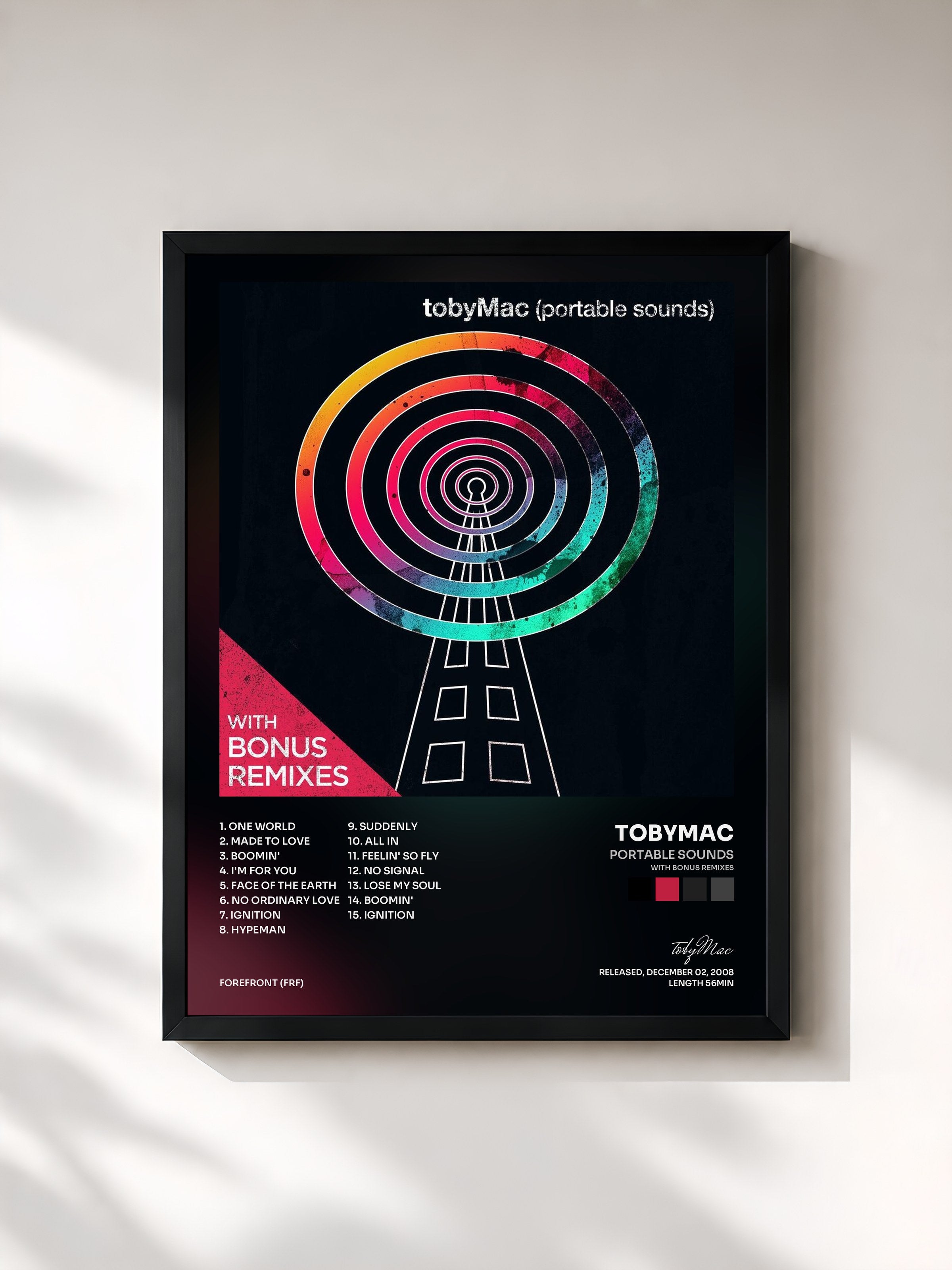 #noir Tableau de l'album Portable Sounds (With Bonus Remixes) de tobyMac, cadre noir, imprimé et encadré en France