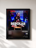 #noir Tableau de l'album Rebolar (Remix) de Luísa Sonza, cadre noir, imprimé et encadré en France