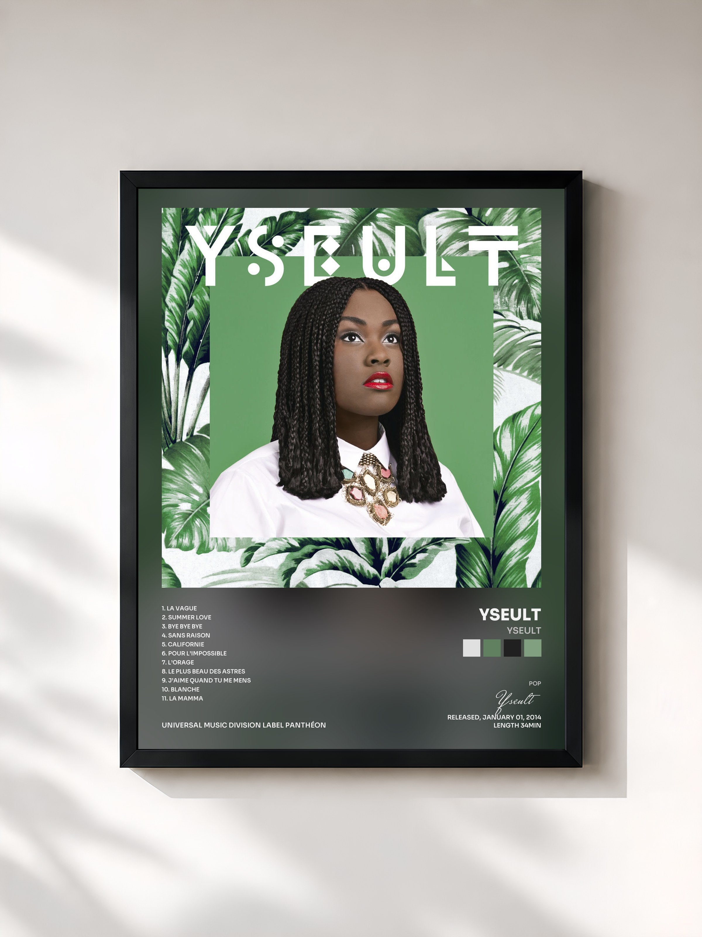 #noir Tableau de l'album Yseult de Yseult, cadre noir, imprimé et encadré en France