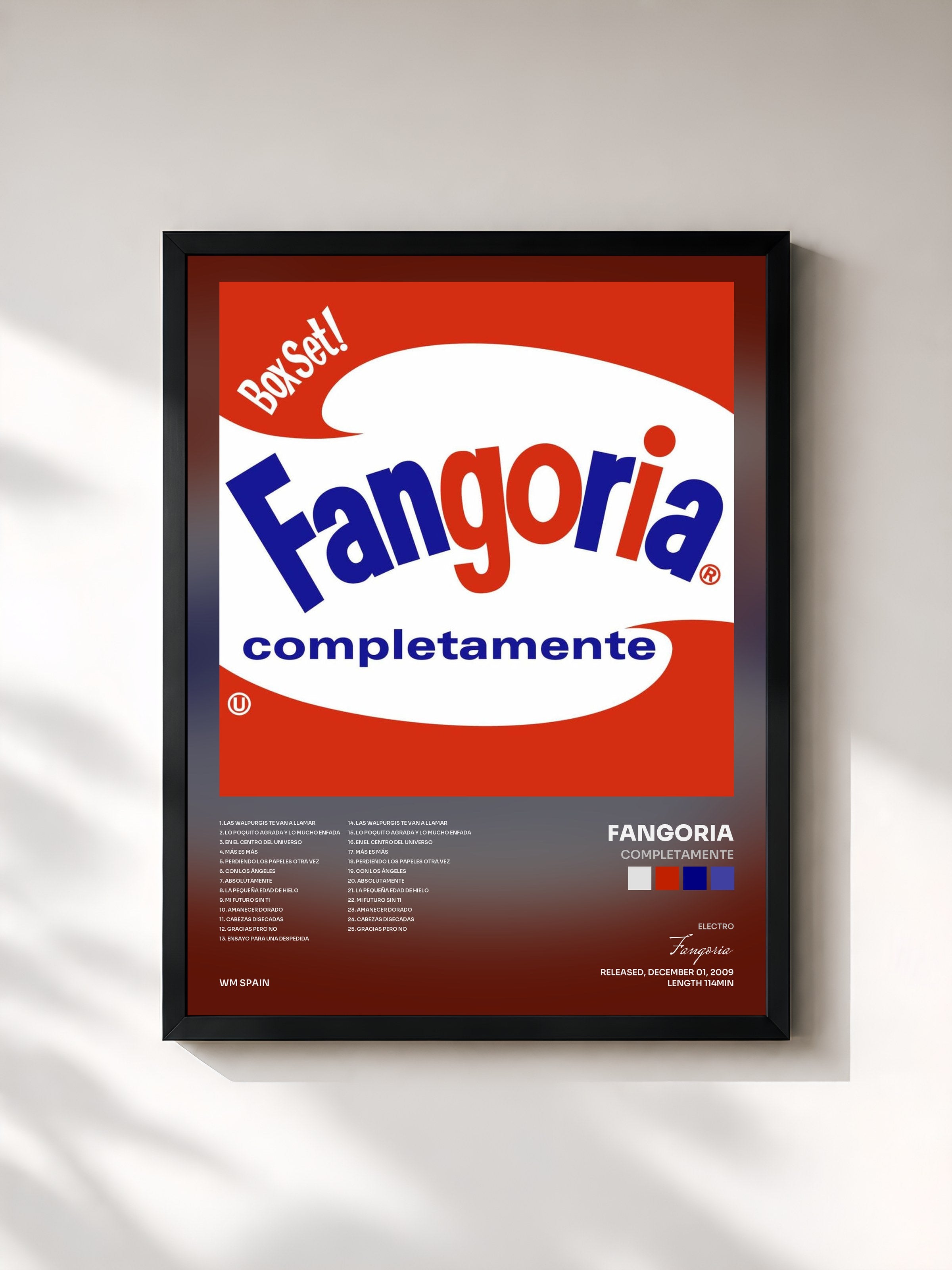 #noir Tableau de l'album Completamente de Fangoria, cadre noir, imprimé et encadré en France