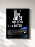 #noir Tableau de l'album Original Jazz Sound: Solo Piano de Hank Jones, cadre noir, imprimé et encadré en France