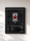 #noir Tableau de l'album Tha Tour Pt 2 de Rich Gang, cadre noir, imprimé et encadré en France