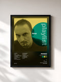 #noir Tableau de l'album Playlist: Mango de Mango, cadre noir, imprimé et encadré en France