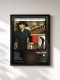 #noir Tableau de l'album The Man I Want To Be de Chris Young, cadre noir, imprimé et encadré en France