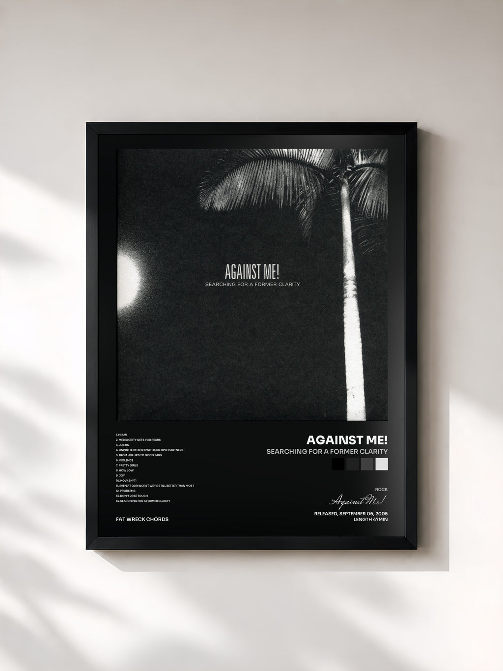 #noir Tableau de l'album Searching for a Former Clarity de Against Me!, cadre noir, imprimé et encadré en France