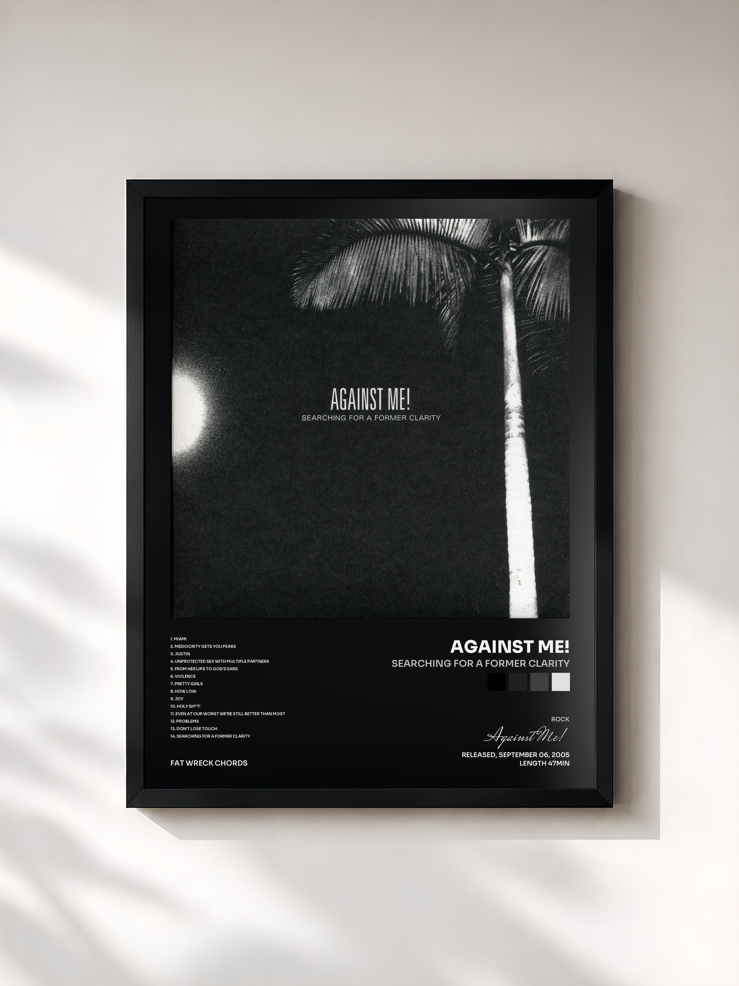 #noir Tableau de l'album Searching for a Former Clarity de Against Me!, cadre noir, imprimé et encadré en France
