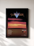 #noir Tableau de l'album Too Hot to Sleep de Survivor, cadre noir, imprimé et encadré en France