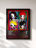 #noir Tableau de l'album 2nd Mini Album de 2NE1, cadre noir, imprimé et encadré en France