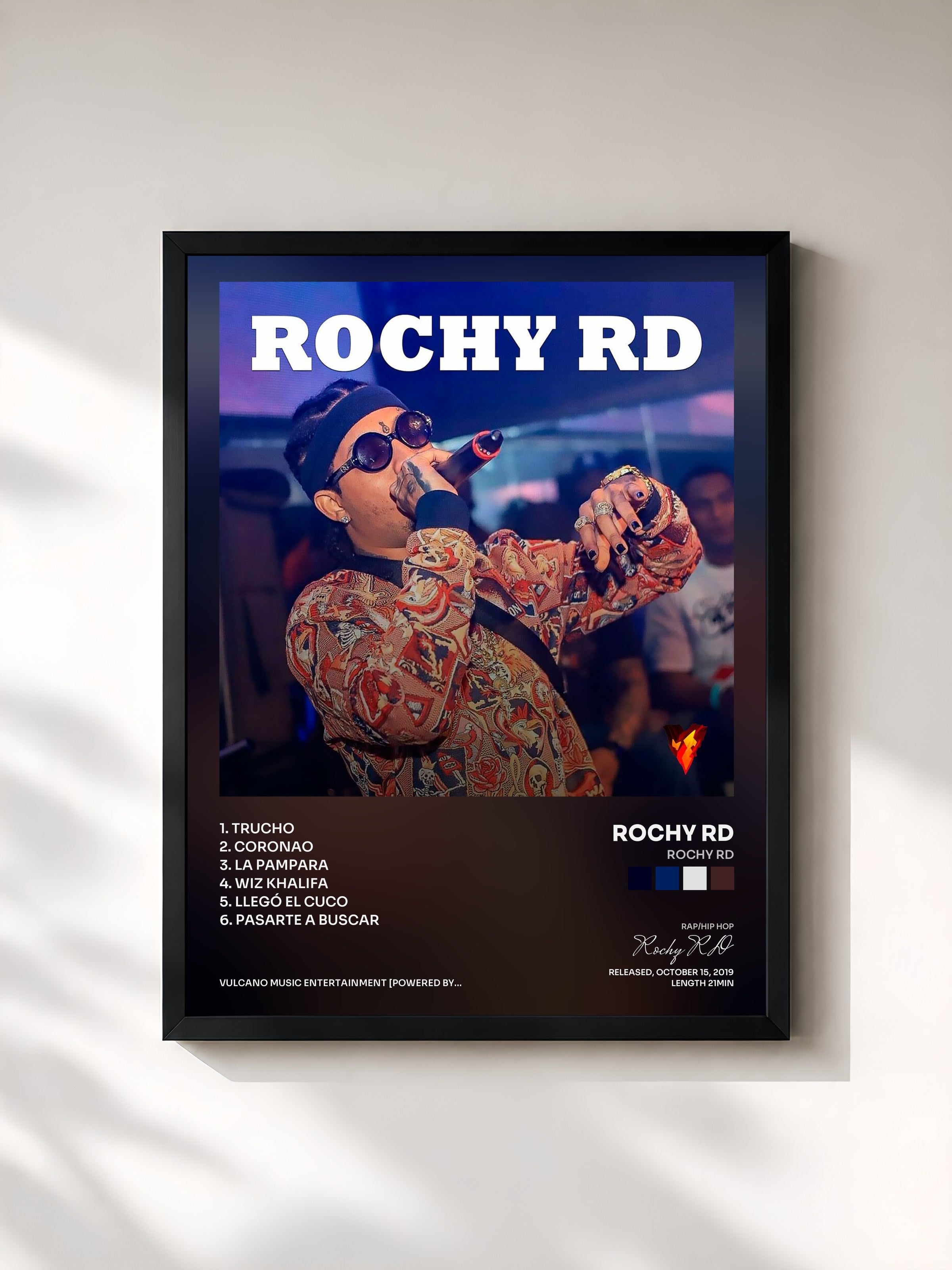 #noir Tableau de l'album Rochy Rd de Rochy RD, cadre noir, imprimé et encadré en France