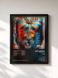 #noir Tableau de l'album Los 90 Piketes de Miky Woodz, cadre noir, imprimé et encadré en France